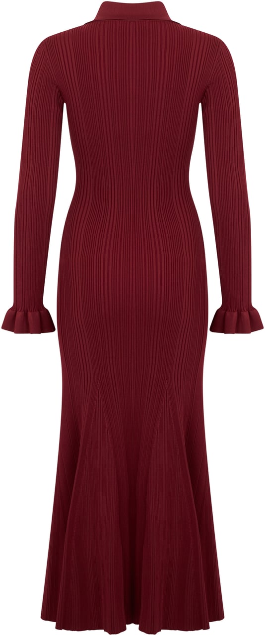 Self-Portrait Long dress with buttons Rood