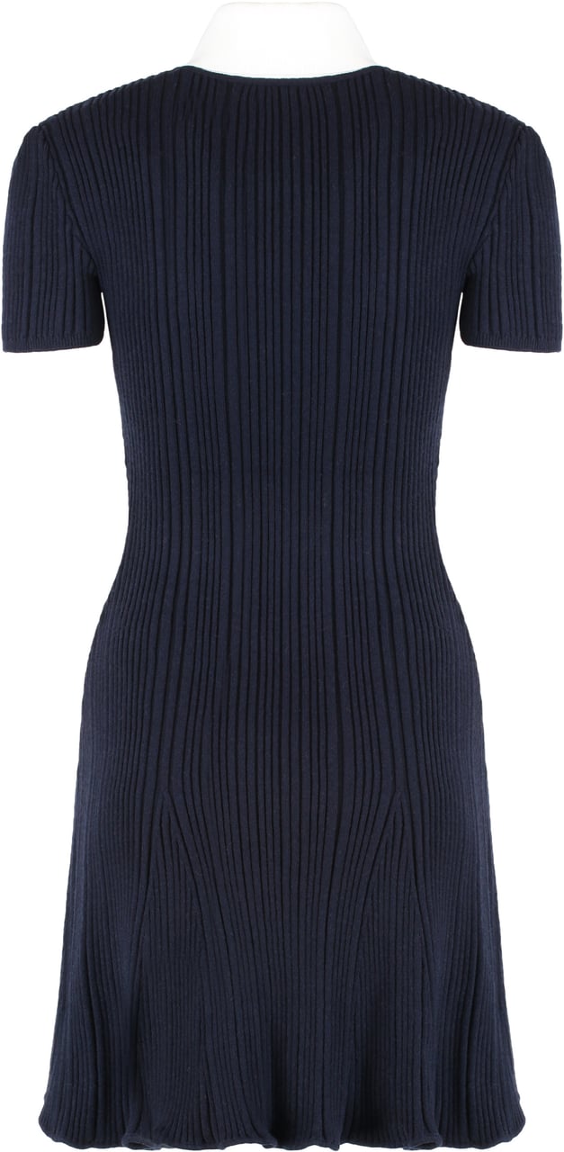 Self-Portrait Ribbed knit dress Blauw