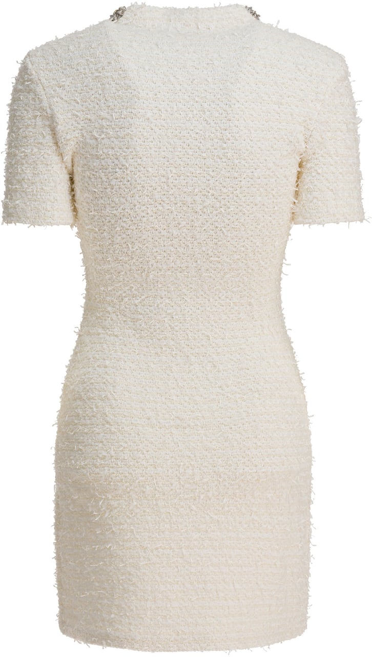 Self-Portrait Short knit dress Beige