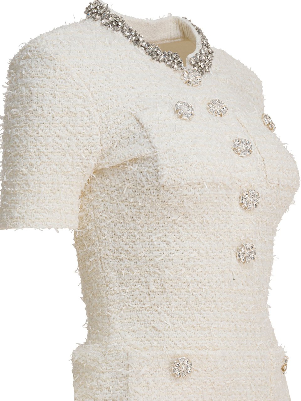 Self-Portrait Short knit dress Beige