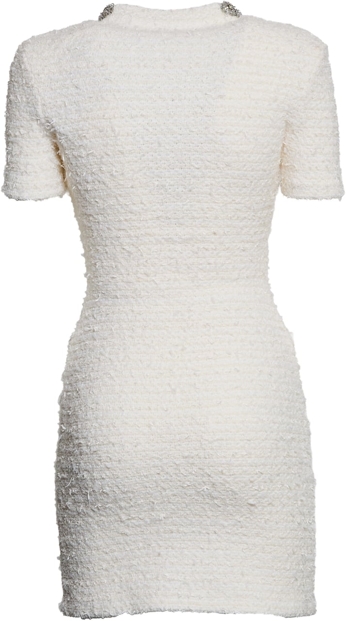 Self-Portrait Cream Textured Knit Mini Dress Beige