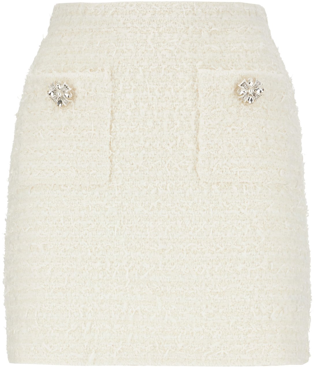 Self-Portrait Self Portrait Ivory stretch cotton blend skirt Neutraal