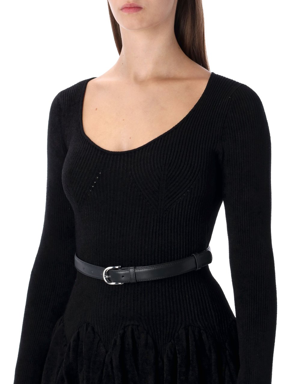 Self-Portrait Ballerina Mini Dress Nero Zwart