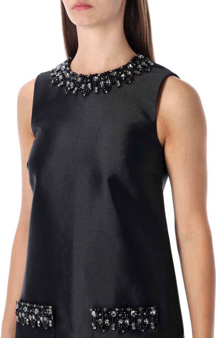 Self-Portrait Jewels Mini Dress Nero Zwart