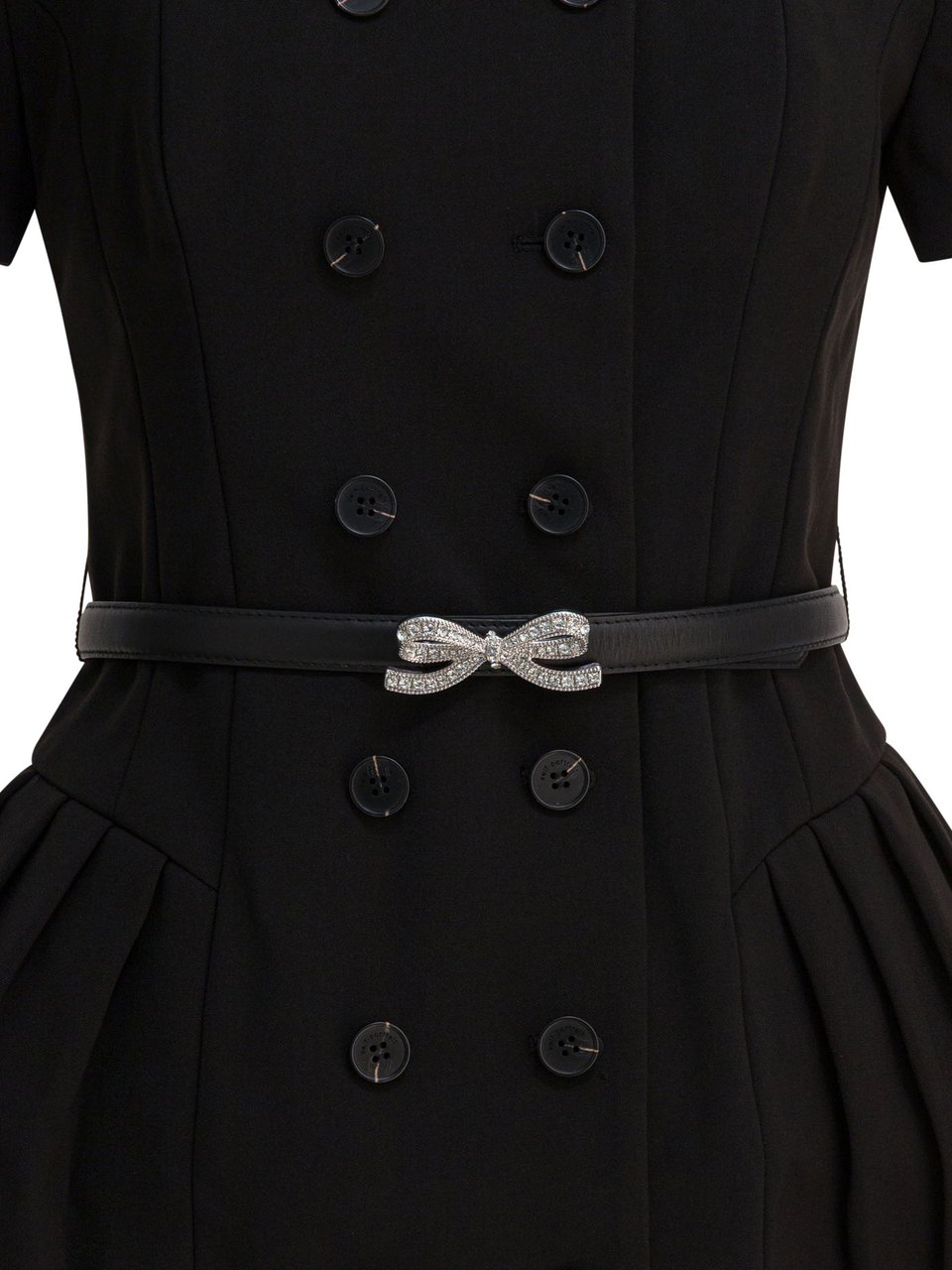 Self-Portrait Self-Portrait black crepe short sleeve mini dress Zwart