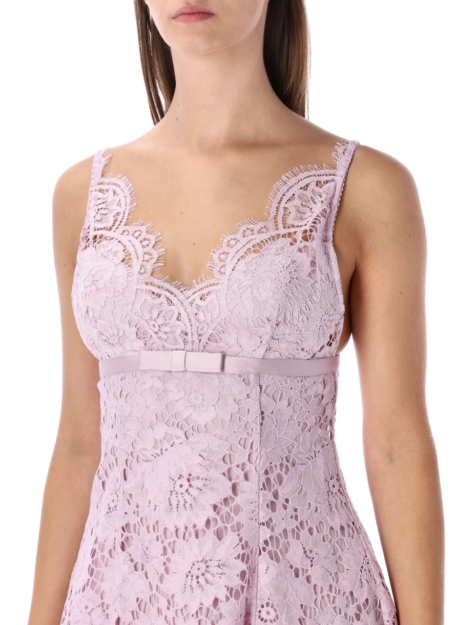 Self-Portrait Lace Mini Dress Rosa Roze