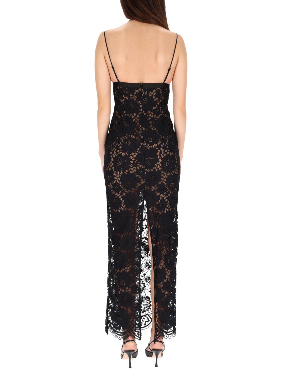 Self-Portrait Black Intricate Lace Maxi Dress Zwart