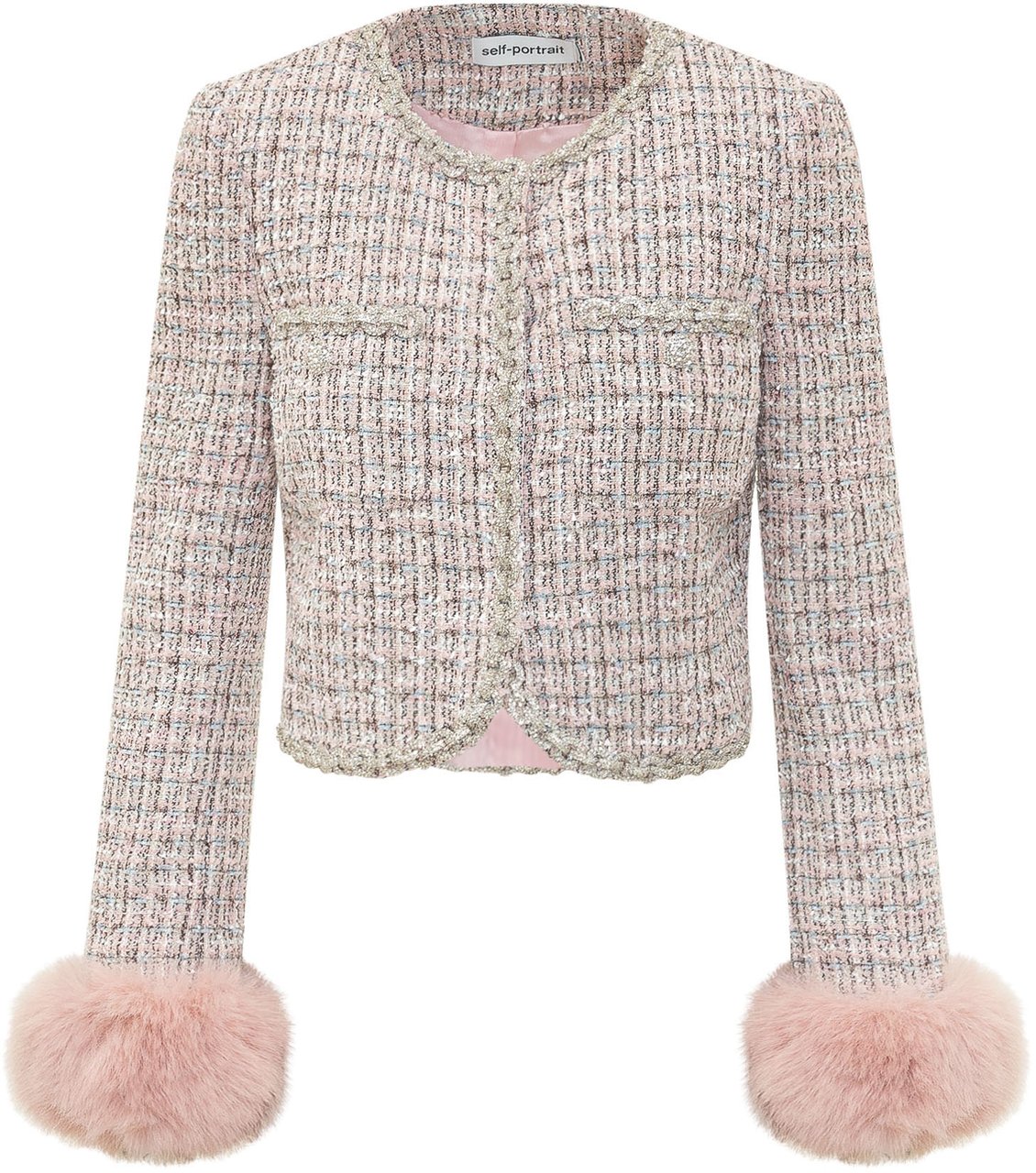 Self-Portrait Cuff Jacket Roze