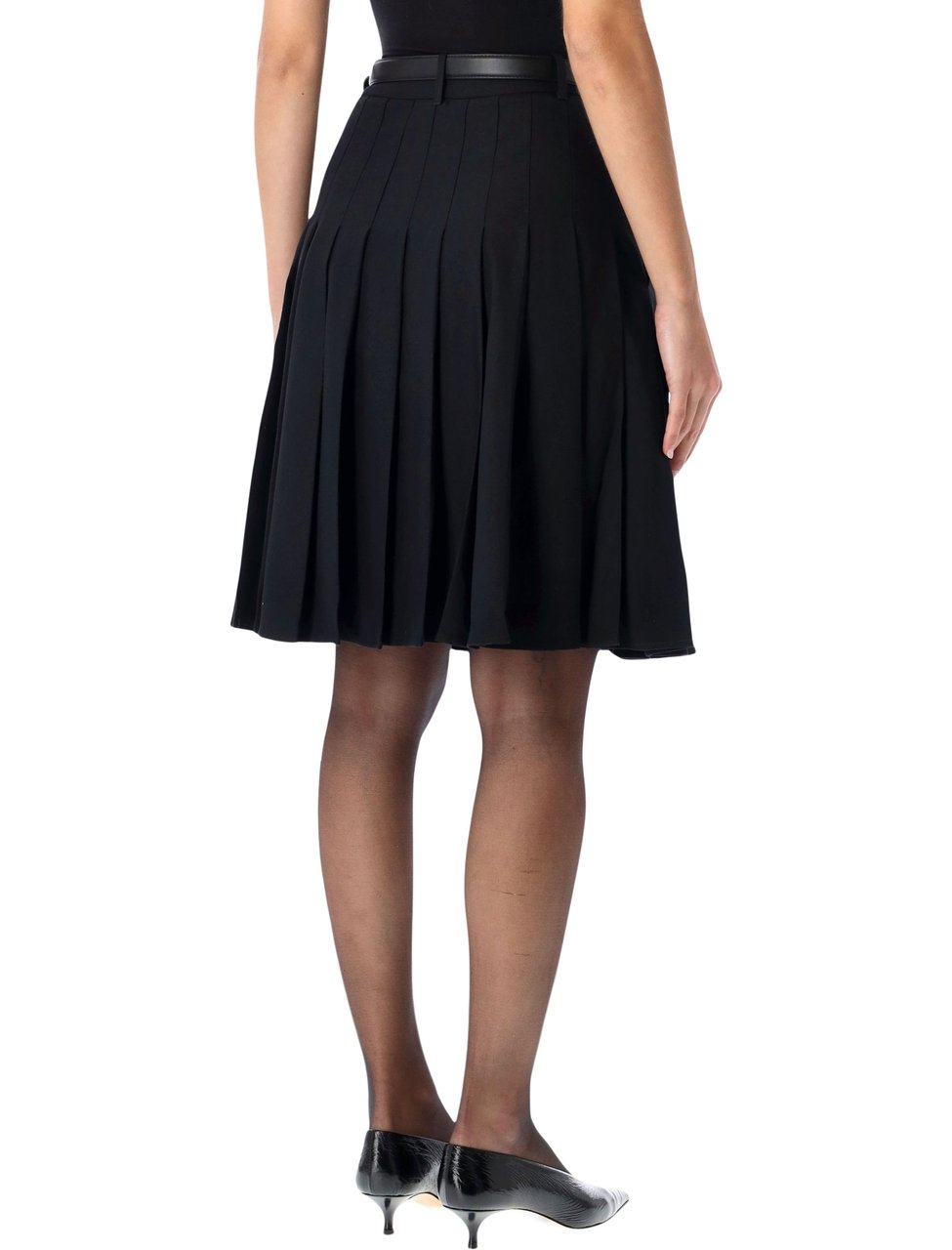 Self-Portrait Pleated Midi Skirt Nero Zwart