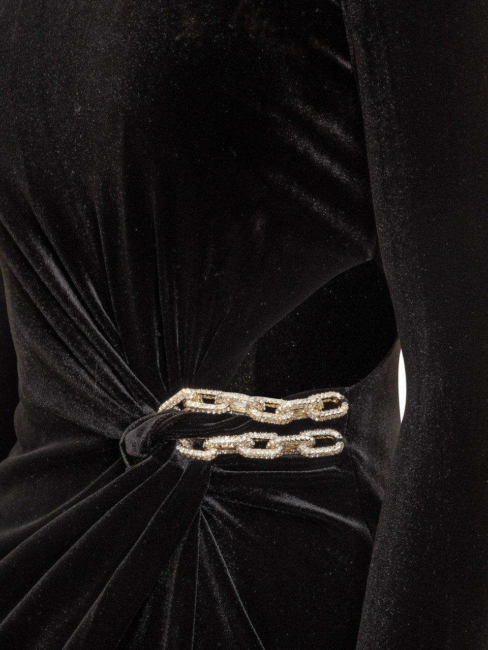 Self-Portrait Self-Portrait Abito Drappeggiato in Velluto Zwart