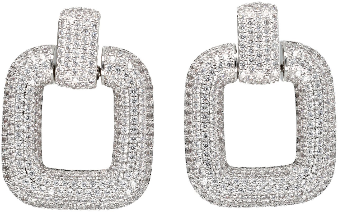 Self-Portrait Crystal Knocker Earring Argento Zilver