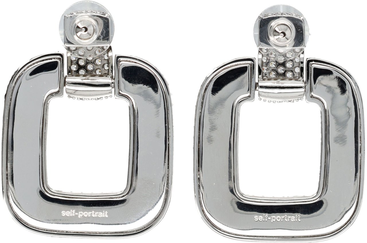 Self-Portrait Crystal Knocker Earring Argento Zilver
