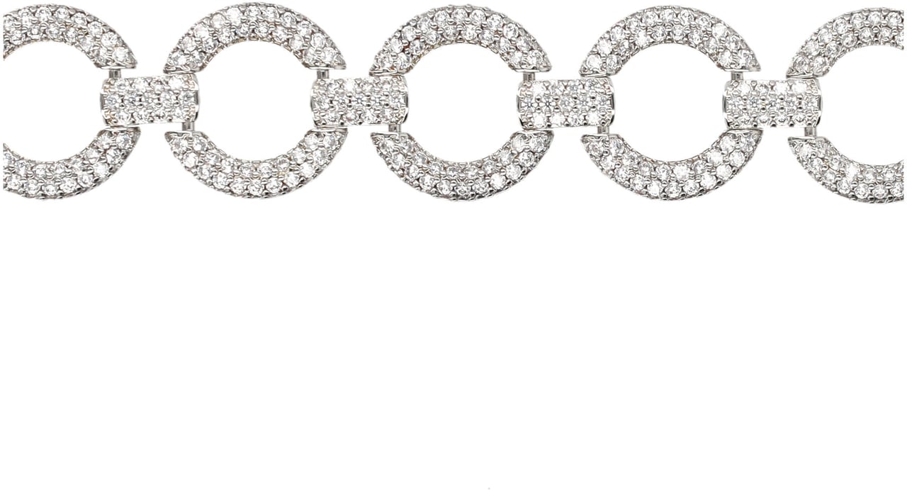 Self-Portrait Crystal Link Chocker Argento Zilver