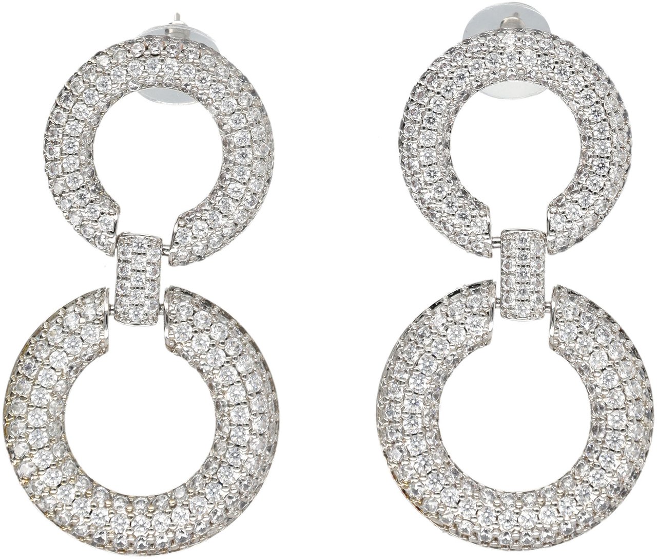 Self-Portrait Crystal Link Earring Argento Zilver
