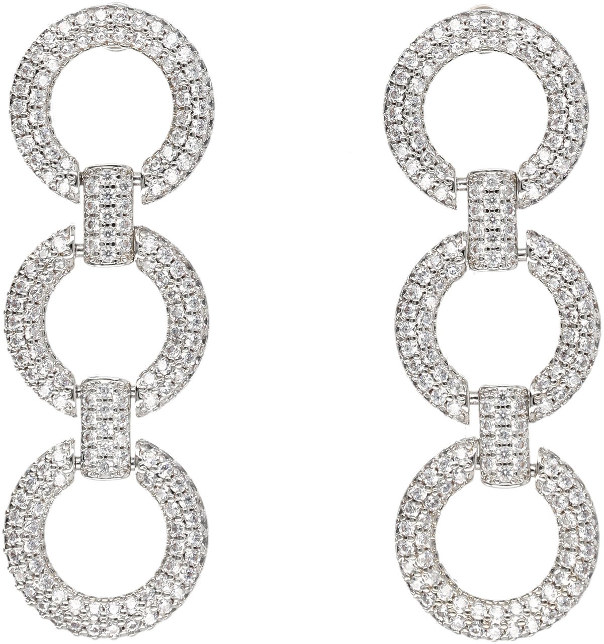 Self-Portrait Crystal 3 Link Earring Argento Zilver