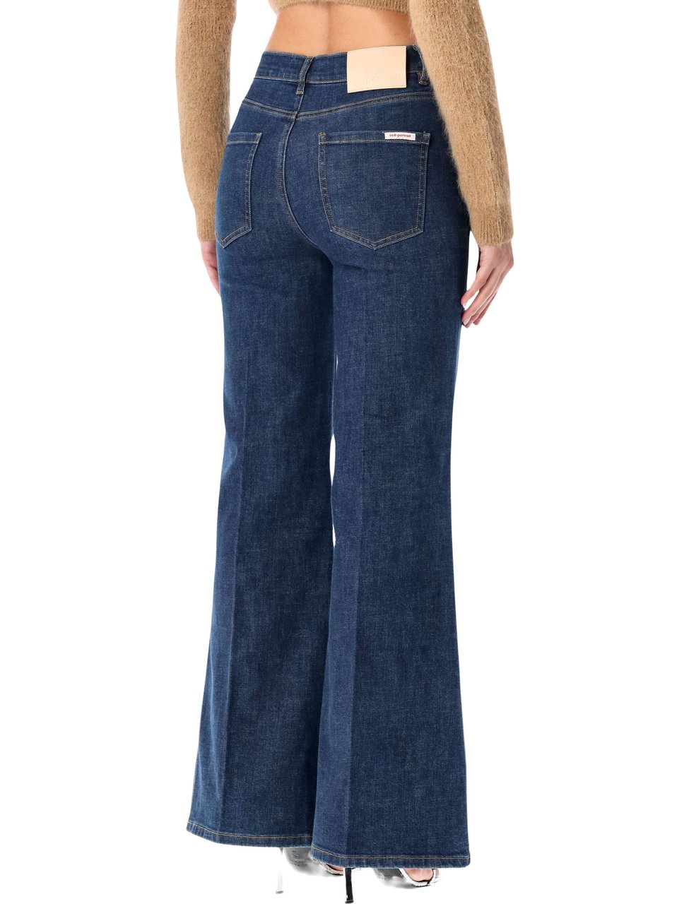 Self-Portrait Self-Portrait high-waisted blue fared jeans Blauw