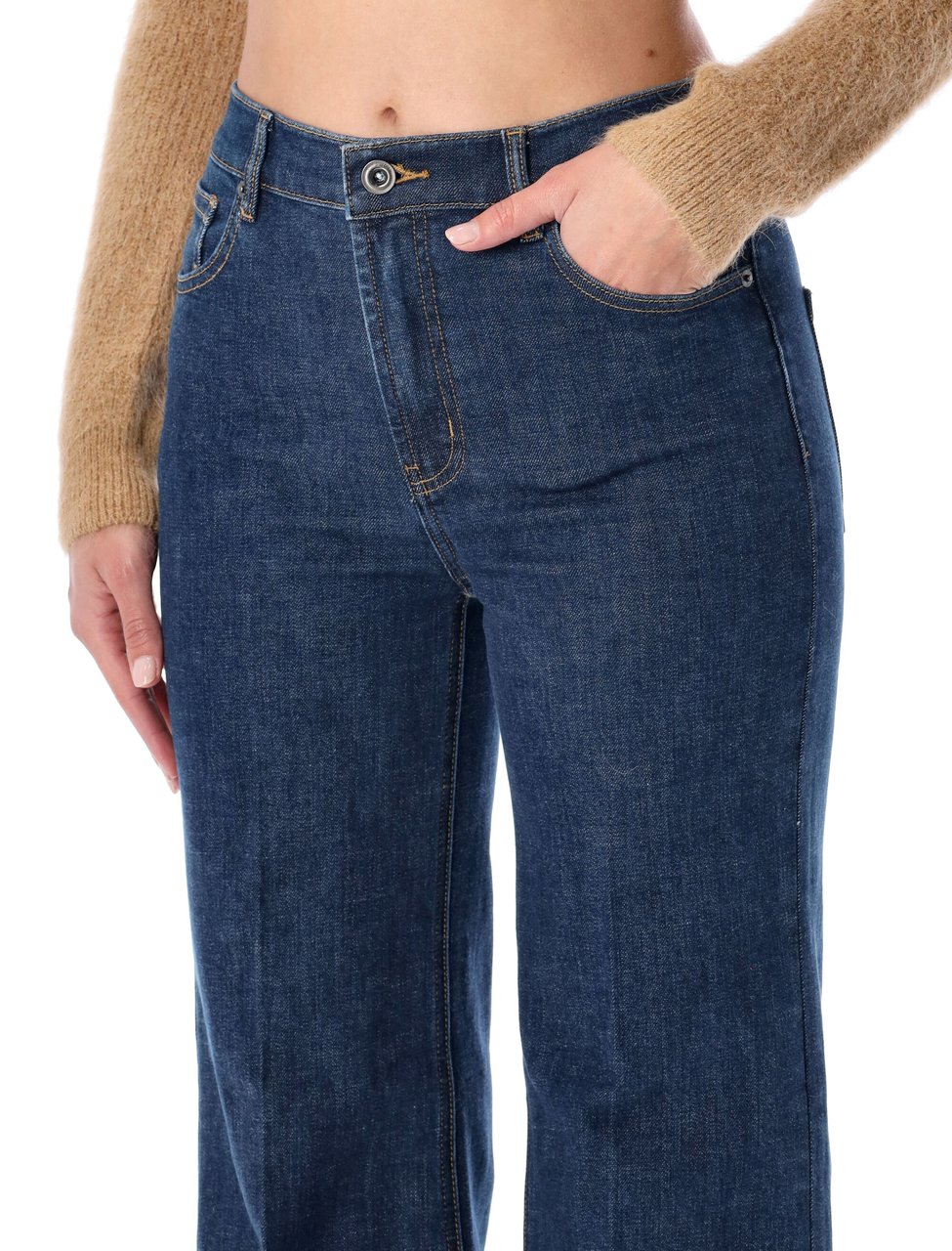Self-Portrait Flared Denim Blue Blauw