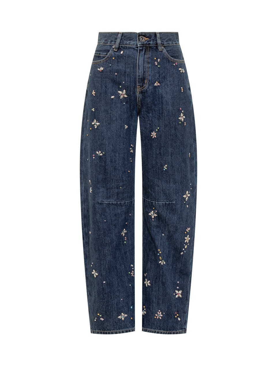 Self-Portrait Self-Portrait Jeans Ricamati con Perline Blauw