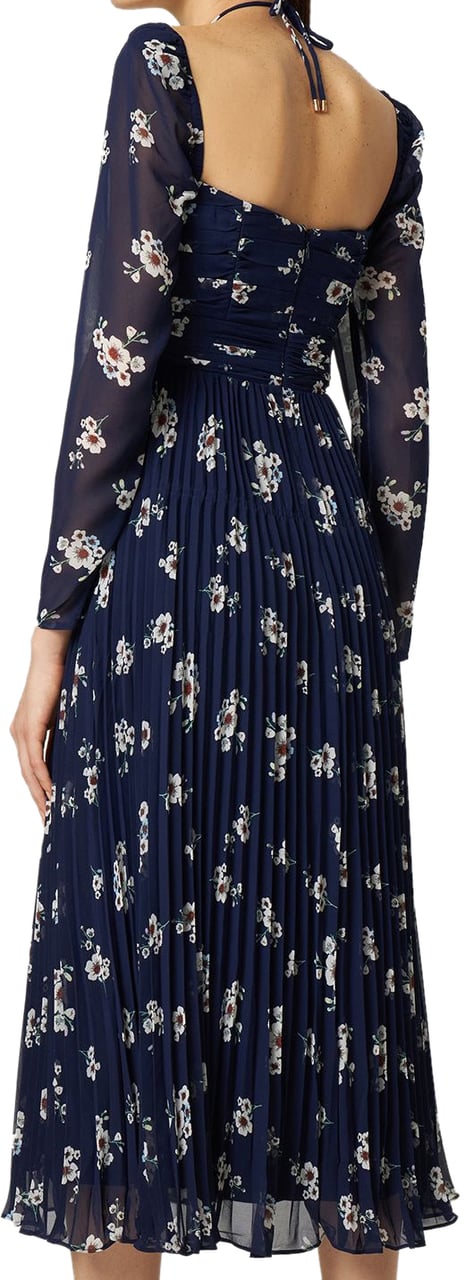 Self-Portrait Elegant long dress with blue fantasy print Blauw
