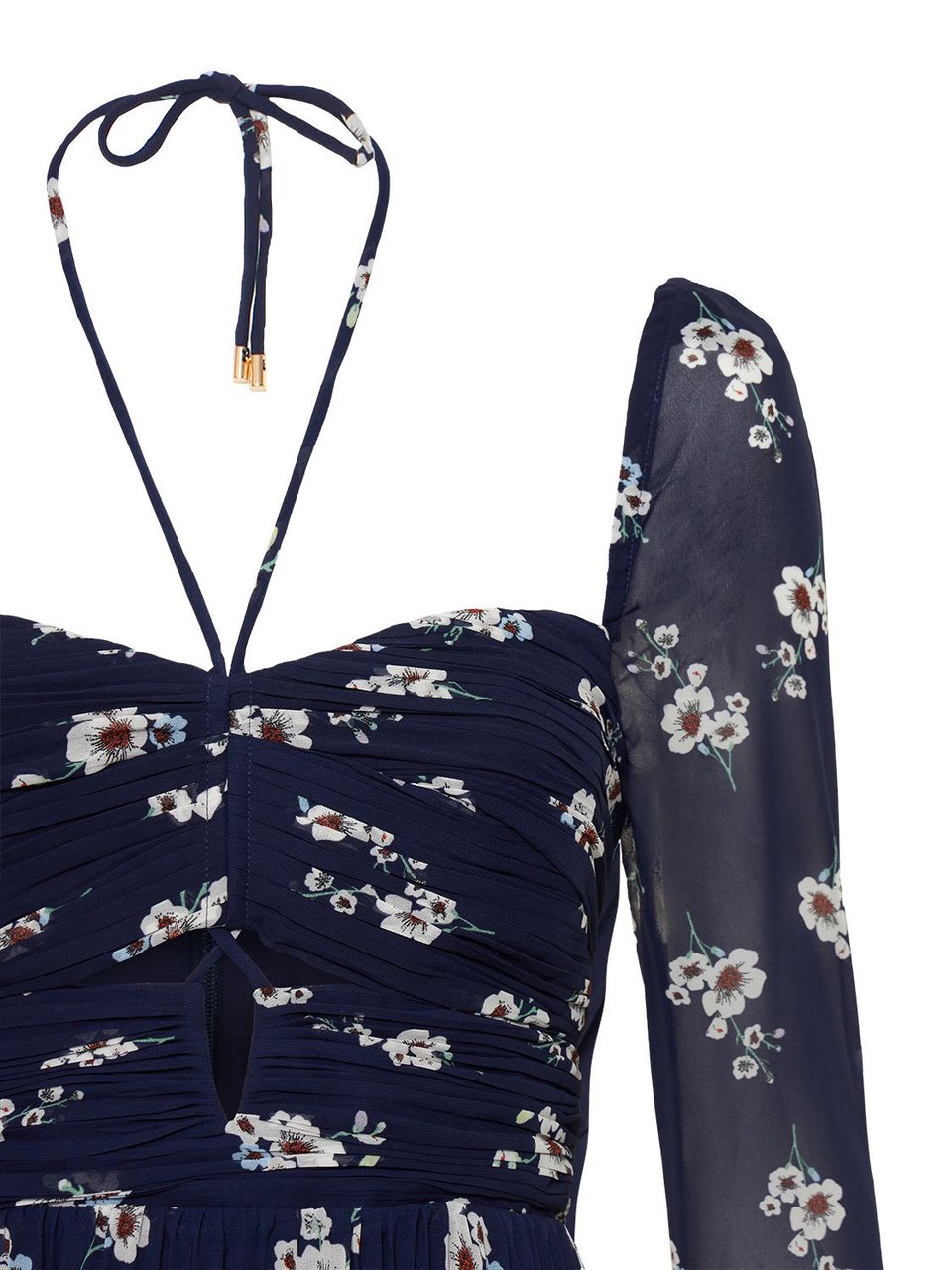 Self-Portrait Elegant long dress with blue fantasy print Blauw