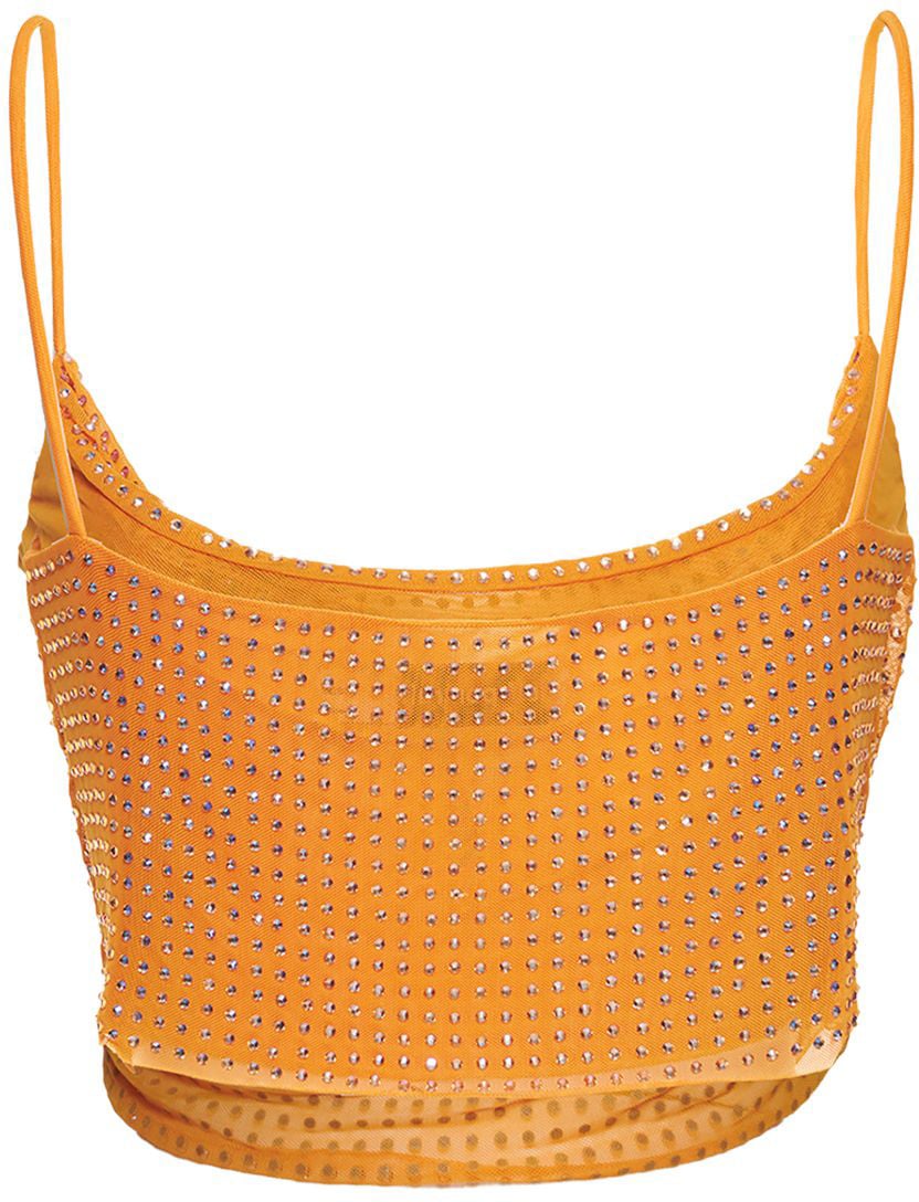 Self-Portrait Soft orange top with elegant ruffled design Oranje