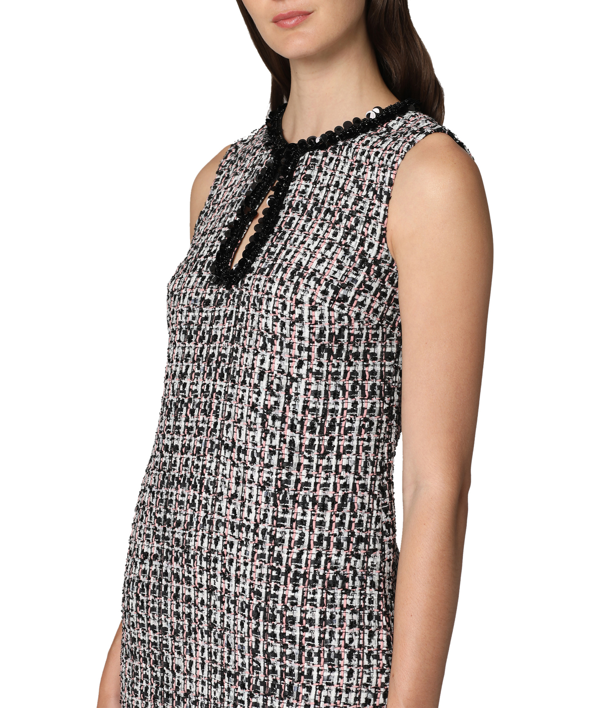 Self-Portrait Bouclè knitted dress Zwart