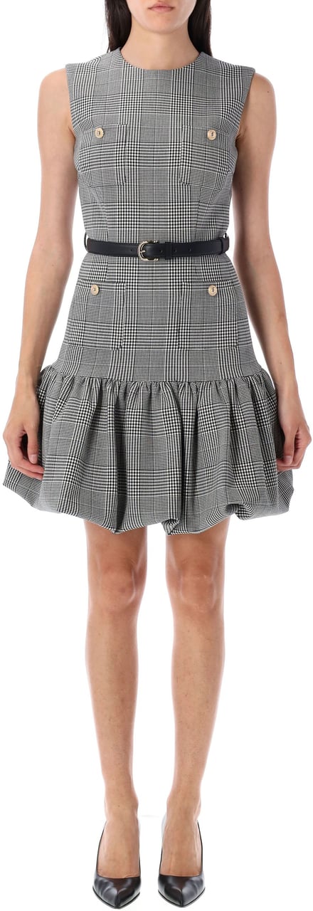 Self-Portrait Mini Dress Prince Of Wales Nero Zwart