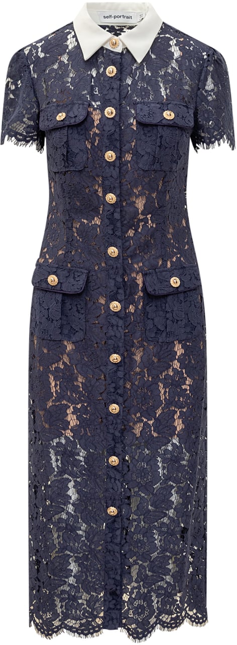 Self-Portrait Abito Midi Self-Portrait Navy