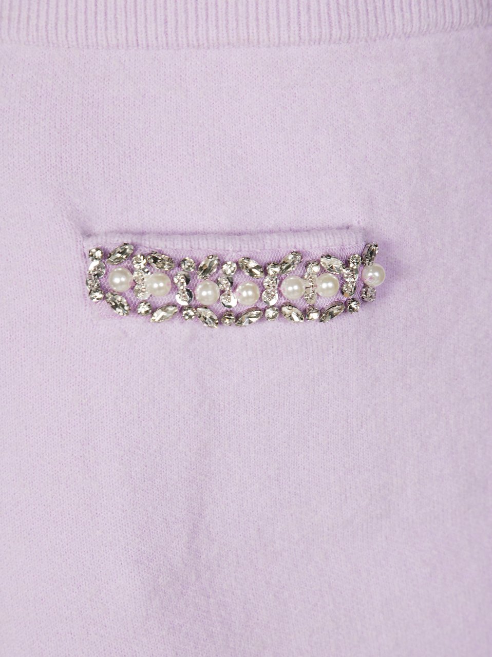 Self-Portrait Crystal-Embellished Pastel Lavender Mini Skirt Wit