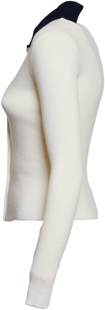 Self-Portrait Cream Merino Wool Cardigan Beige
