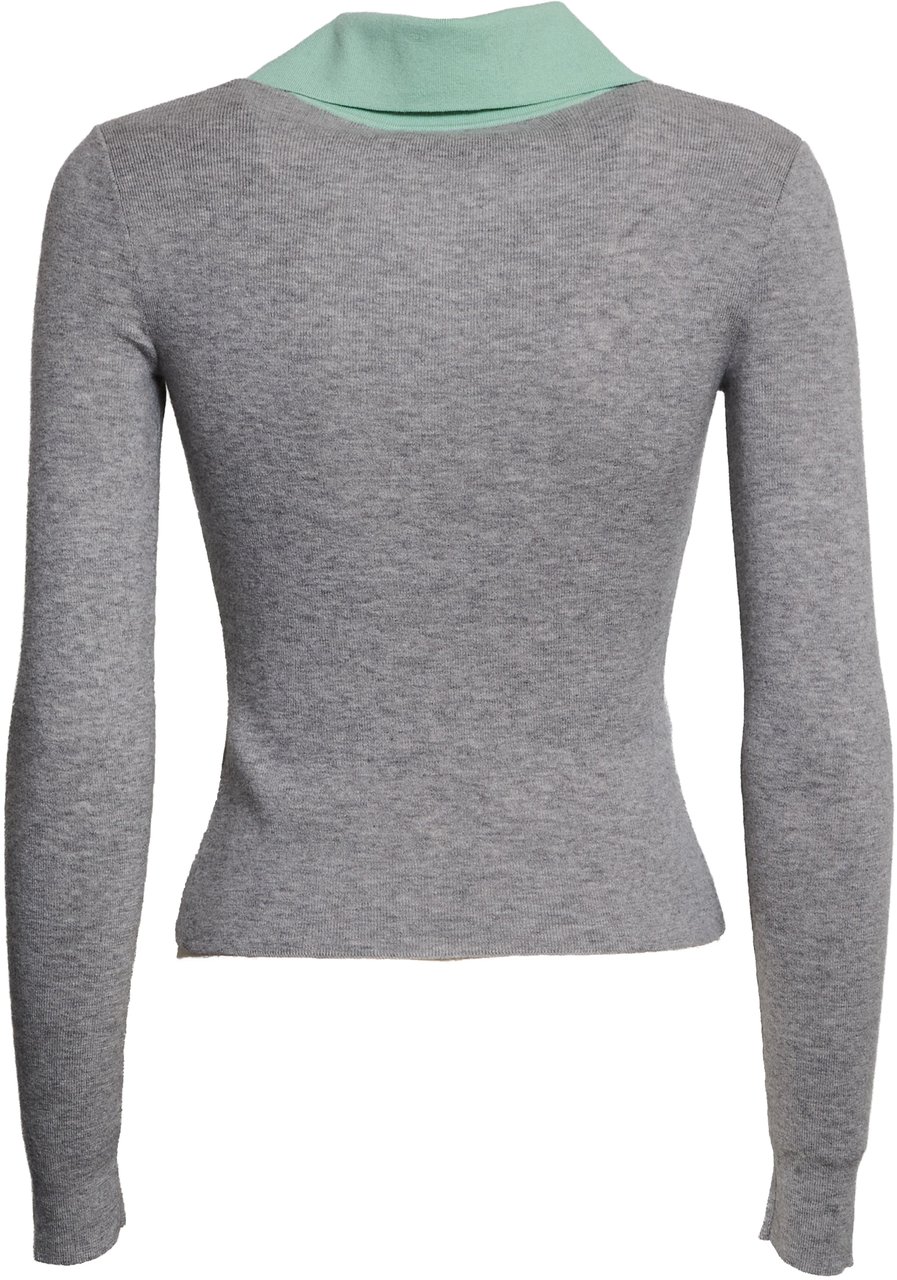 Self-Portrait Grey Merino Wool Cardigan Grijs