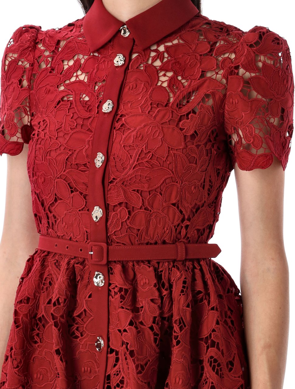 Self-Portrait Lace Mini Dress Viola Paars