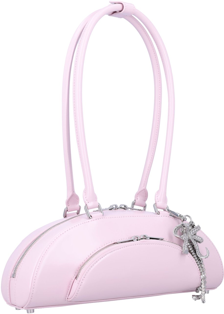 Self-Portrait Curved charm shoulder bag Paars