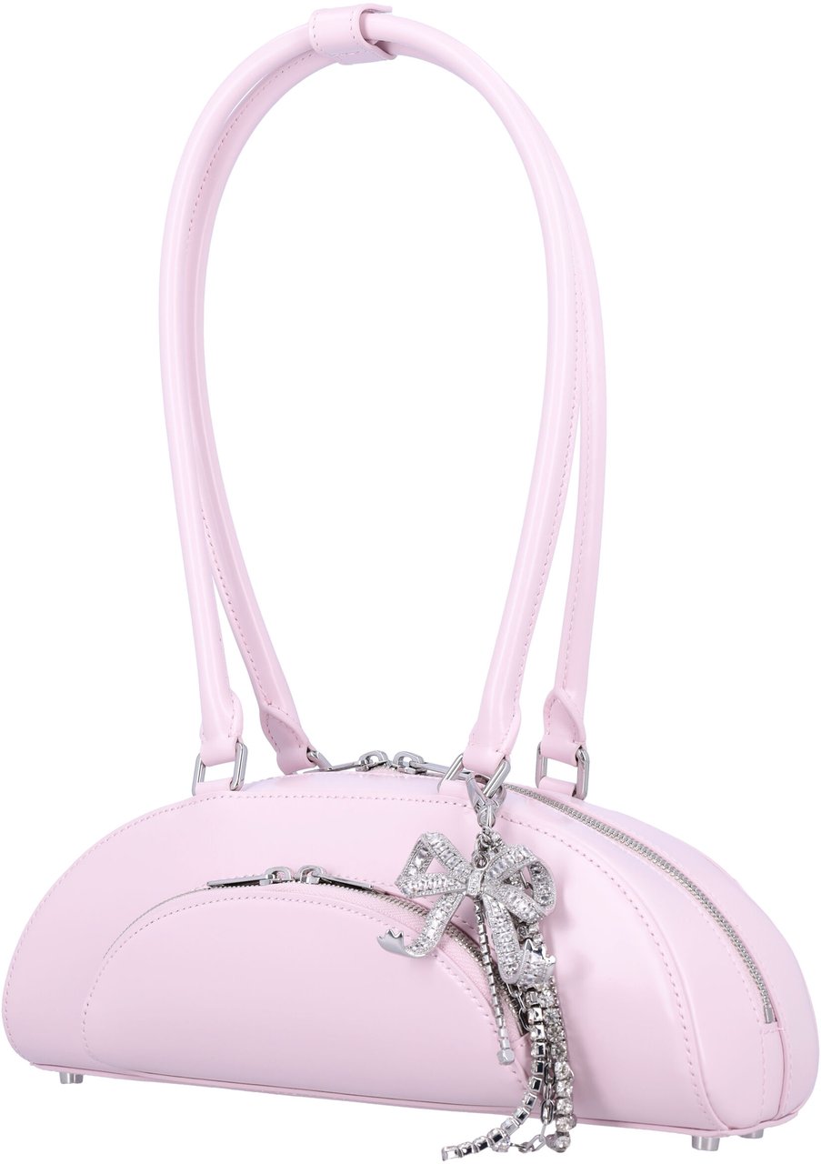 Self-Portrait Curved charm shoulder bag Paars