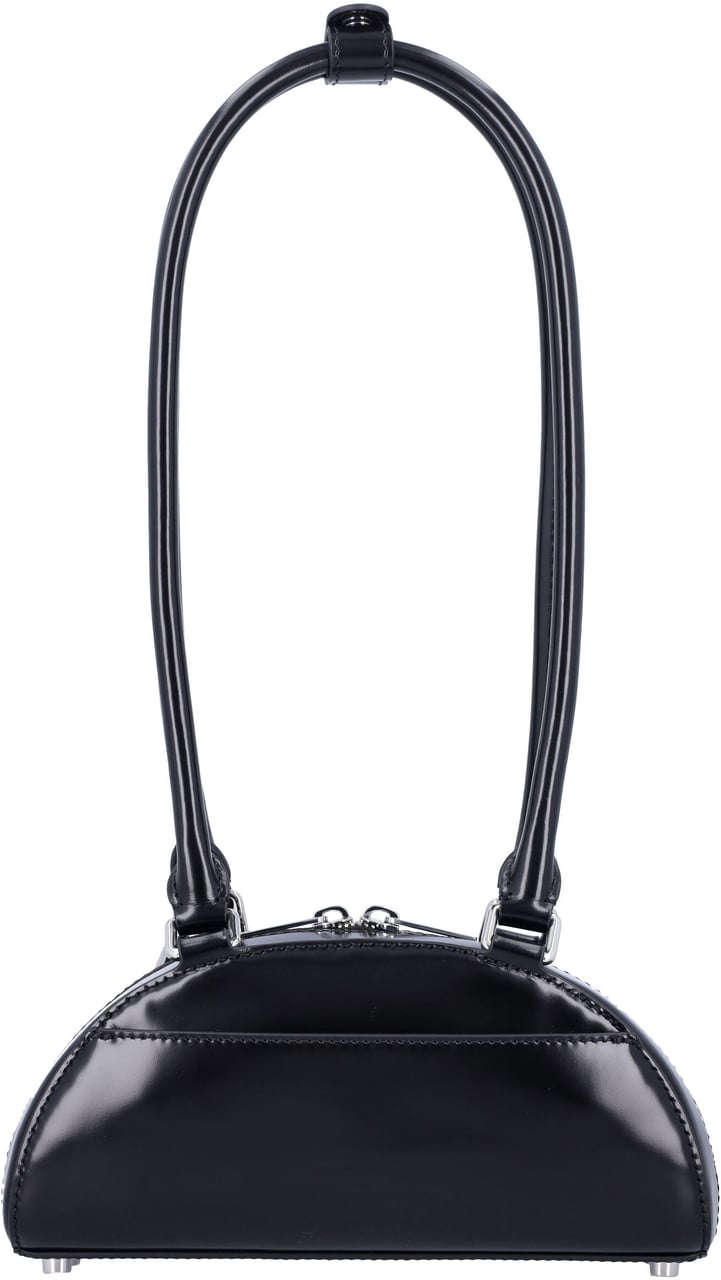 Self-Portrait Curved charm mini shoulder bag Zwart