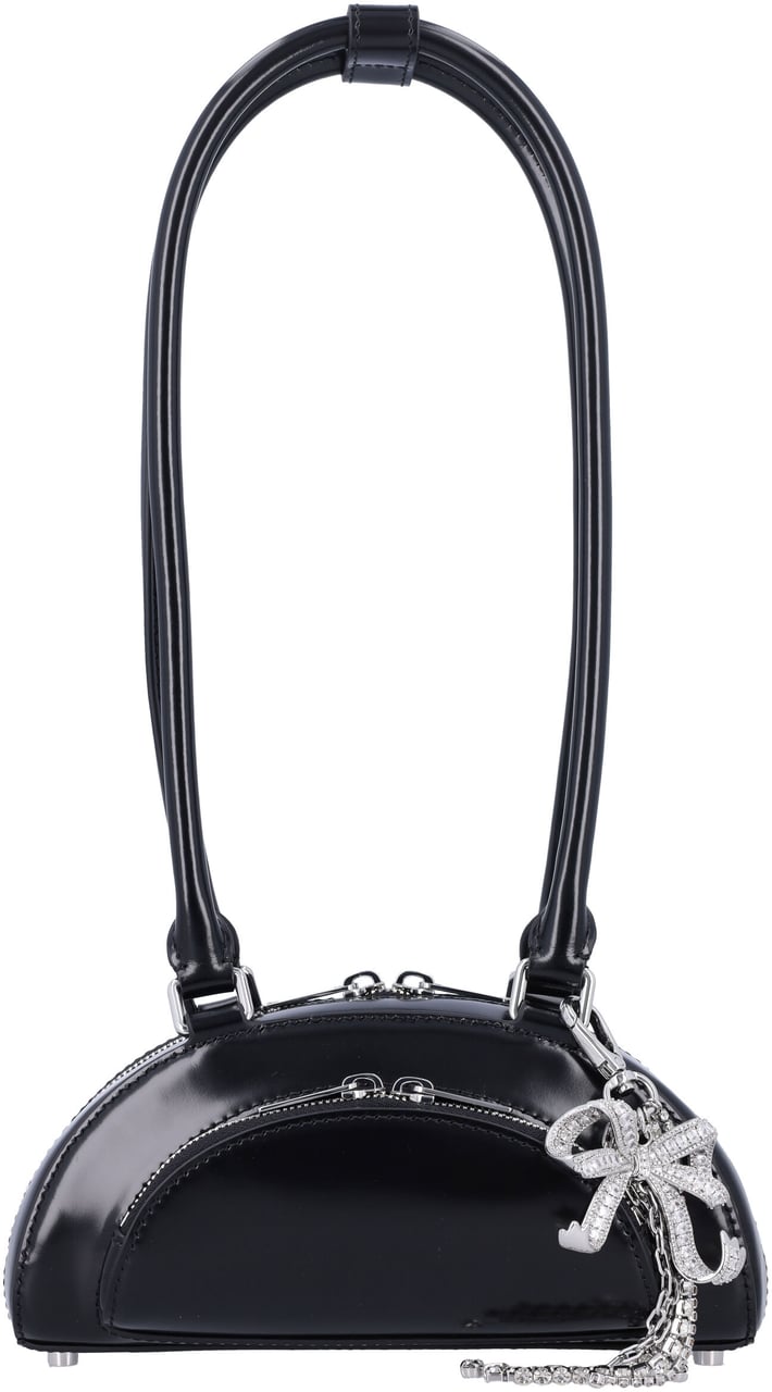 Self-Portrait Mini Curved Charm Shoulder Bag Nero Zwart