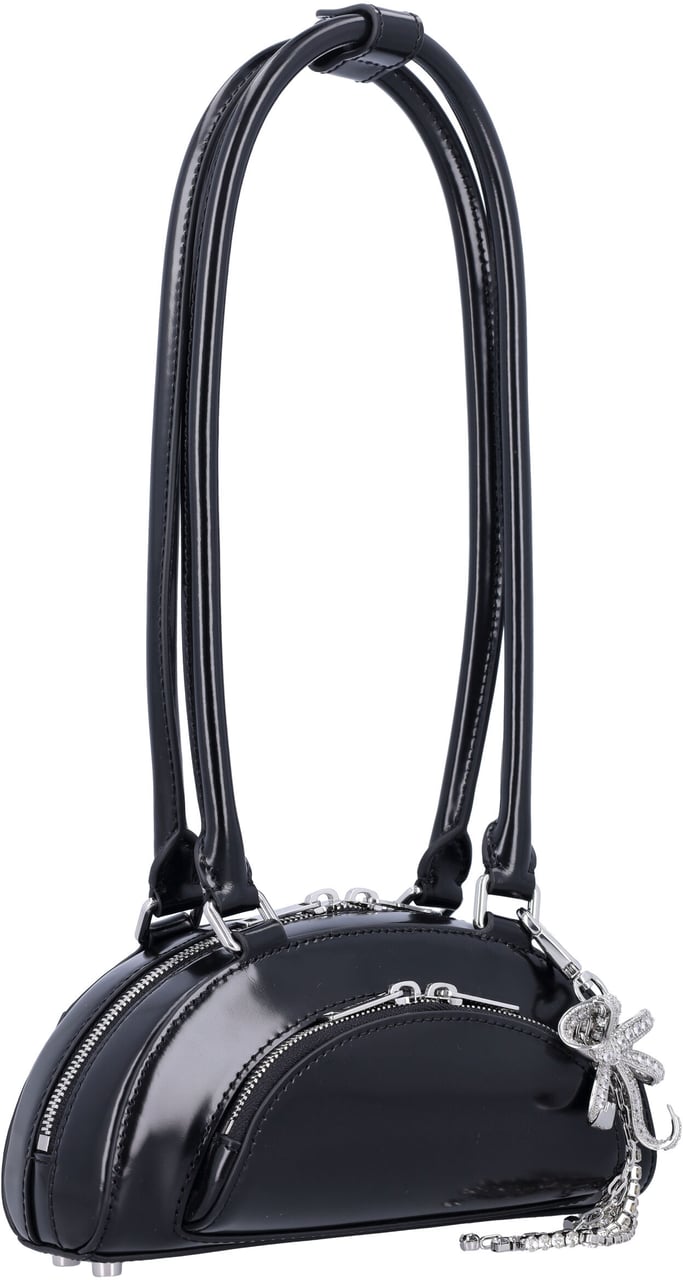 Self-Portrait Mini Curved Charm Shoulder Bag Nero Zwart