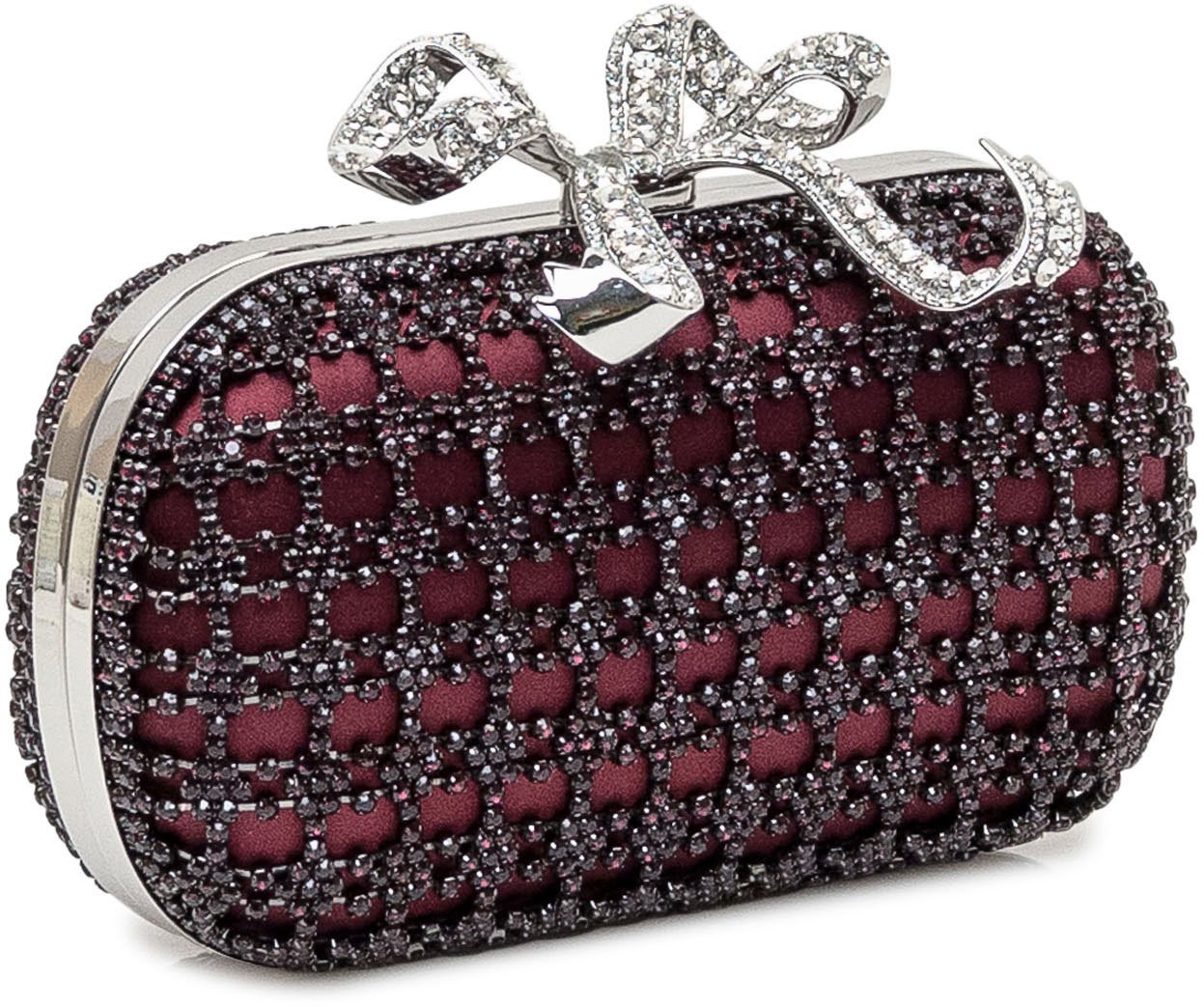 Self-Portrait Pochette con Fiocco e Cristalli Rood
