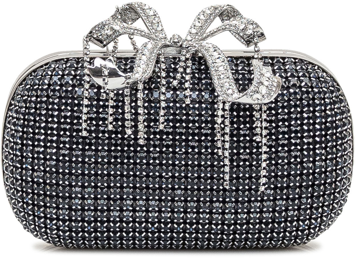 Self-Portrait Pochette Chainmail con Fiocco Blauw