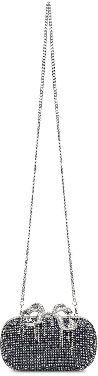 Self-Portrait Pochette Chainmail con Fiocco Blauw