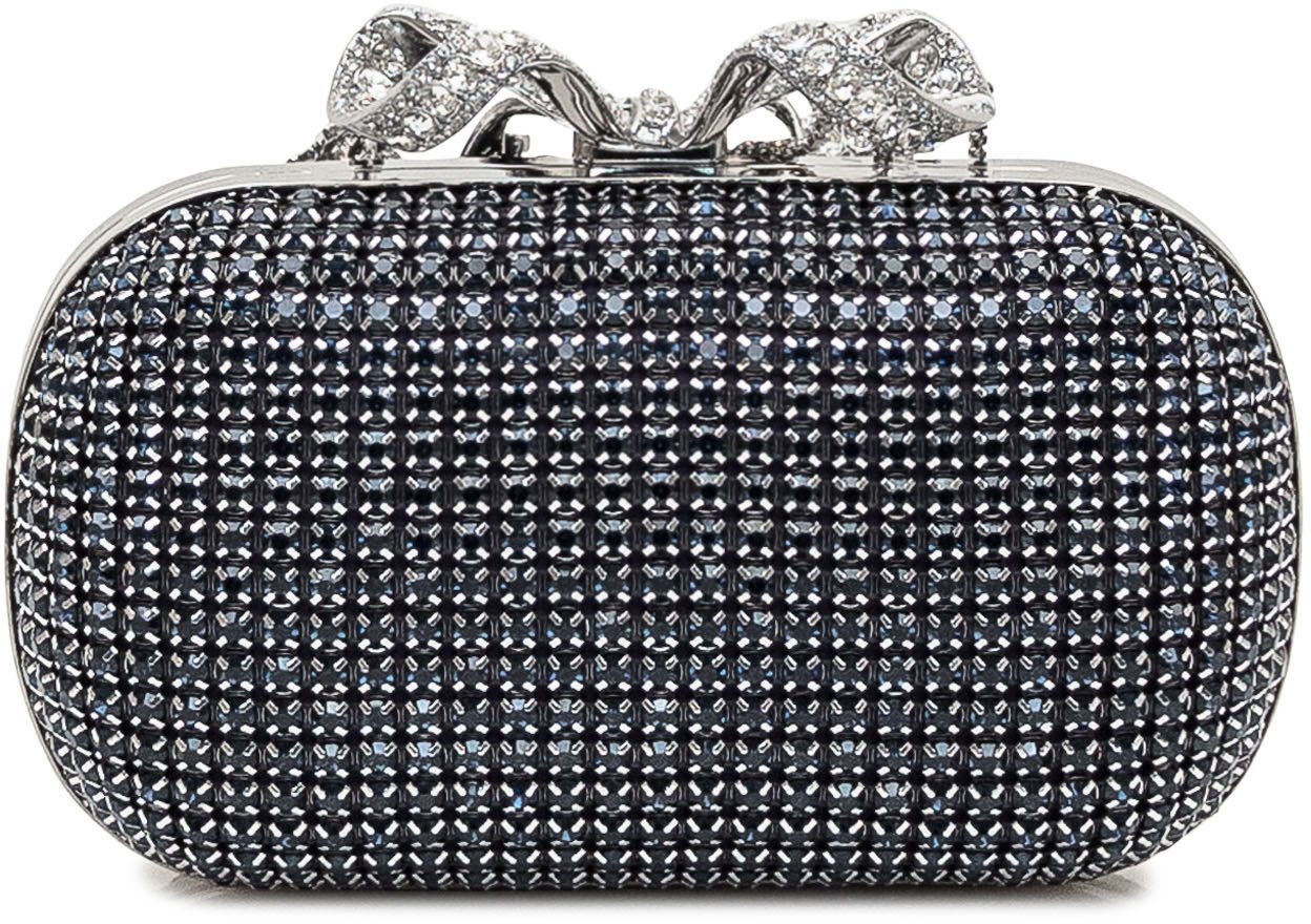 Self-Portrait Pochette Chainmail con Fiocco Blauw