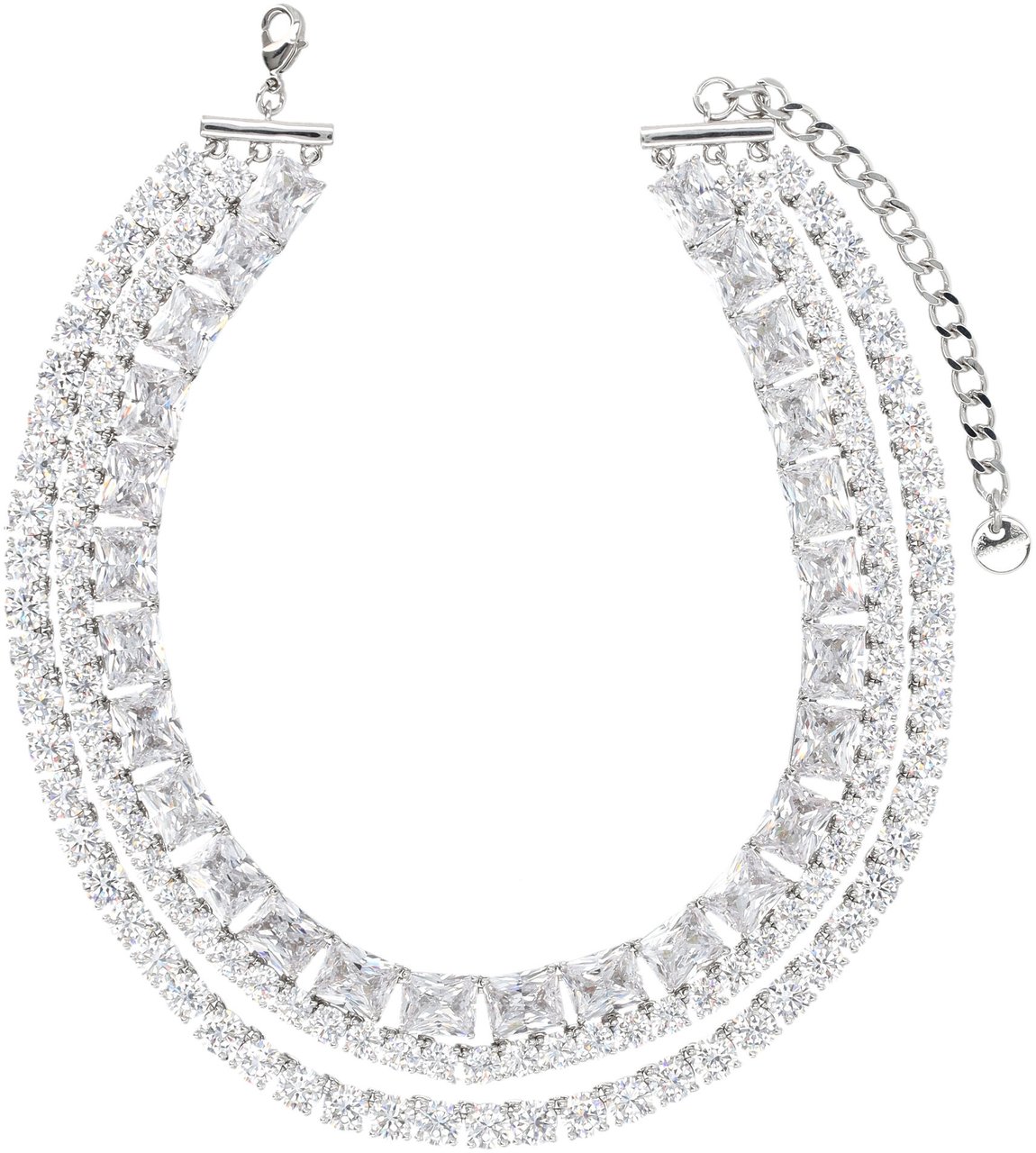 Self-Portrait Multi Crystal Choker Argento Zilver