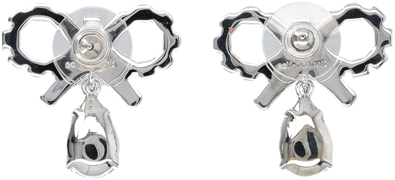 Self-Portrait Micro Bow Crystal Earring Rosa Roze
