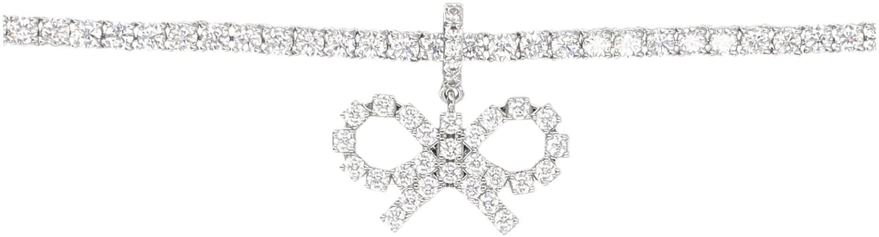 Self-Portrait Tennis Necklace Bow Argento Zilver