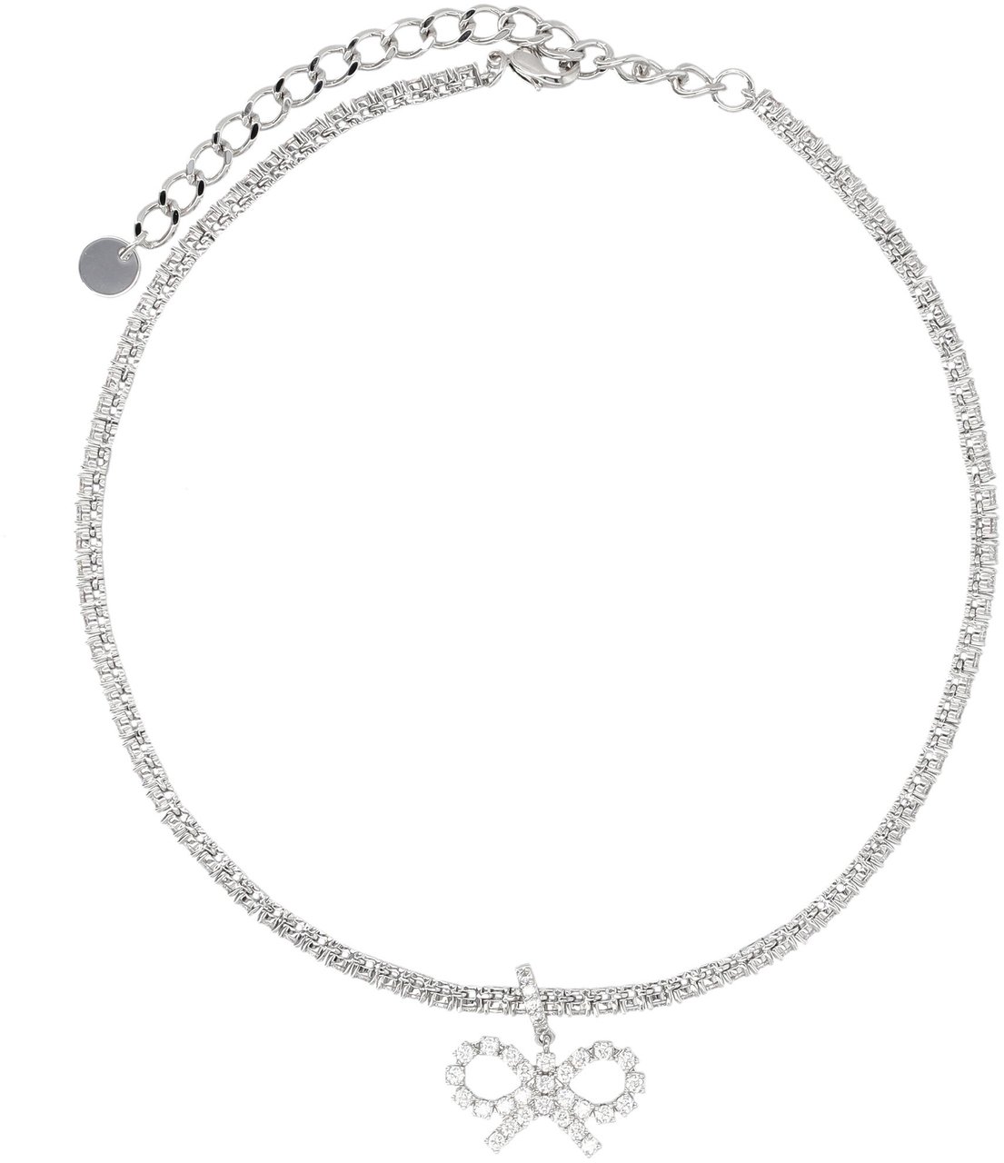 Self-Portrait Tennis Necklace Bow Argento Zilver