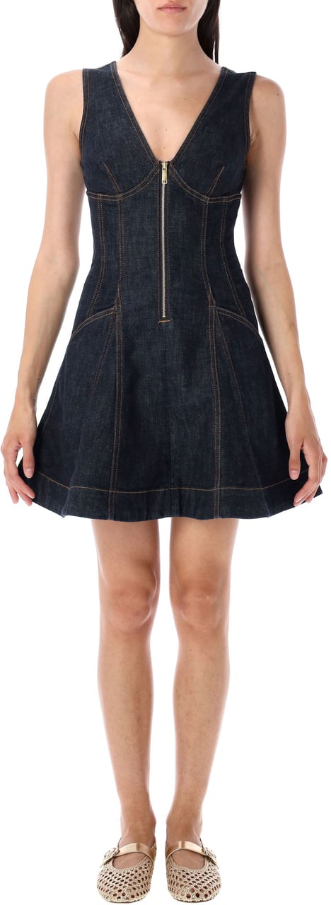 Self-Portrait Denim mini dress Blauw