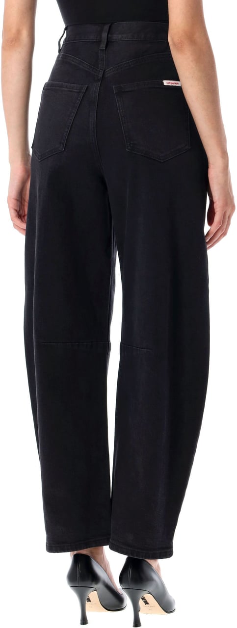 Self-Portrait Barrel Denim Nero Zwart