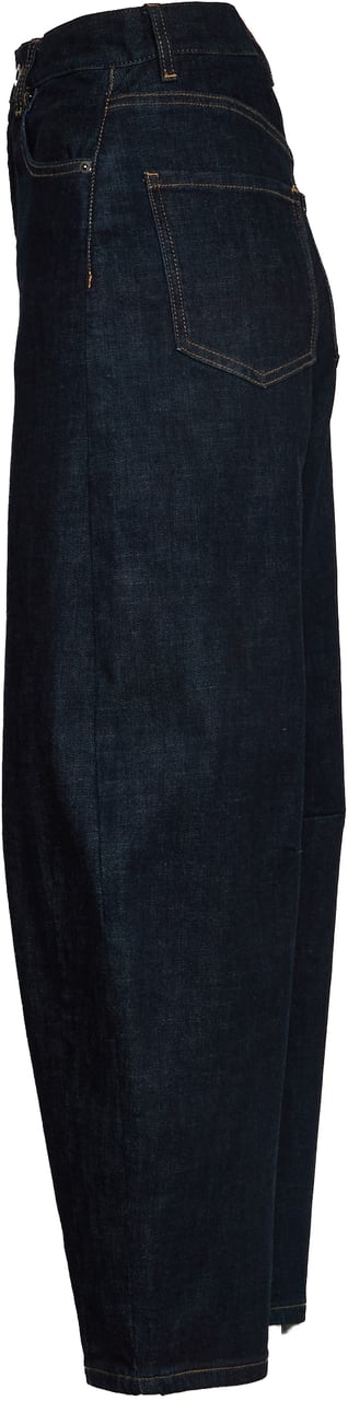 Self-Portrait Indigo Barrel Leg Jeans Blauw