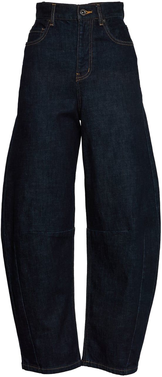 Self-Portrait Indigo Barrel Leg Jeans Blauw