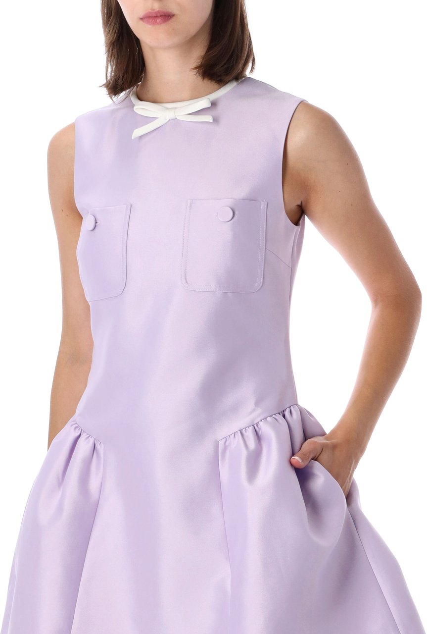 Self-Portrait Taffeta Mini Dress Viola Paars